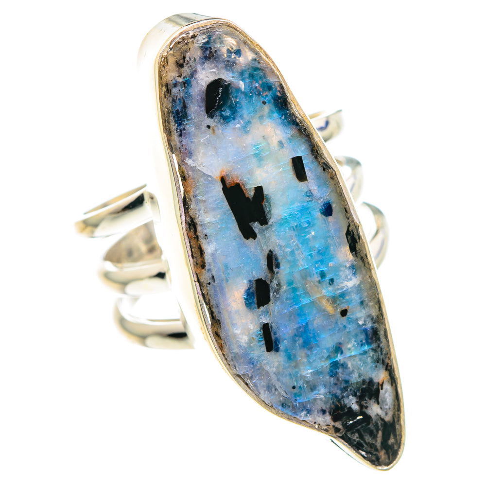 Rainbow Moonstone Rings handcrafted by Anasilvercos - RING90892