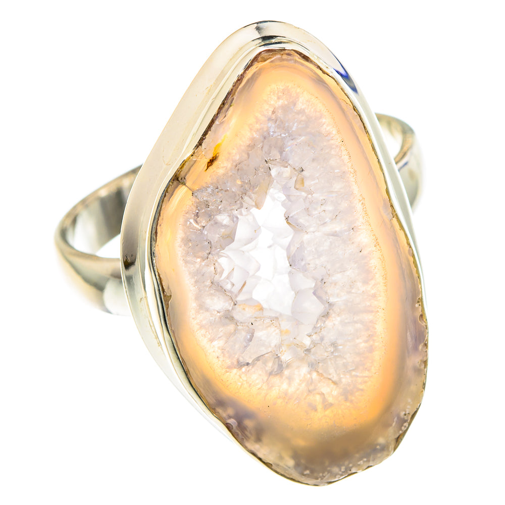 White Geode Slice Rings handcrafted by Anasilvercos - RING90893
