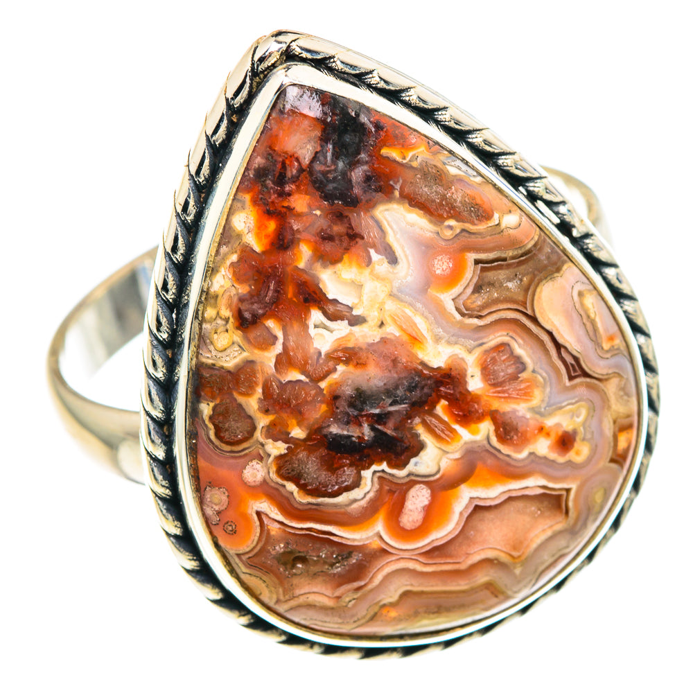 Crazy Lace Agate Rings handcrafted by Anasilvercos - RING90924