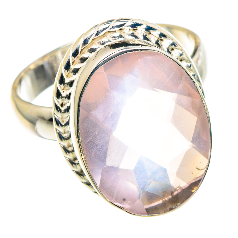 Rose Quartz Rings handcrafted by Anasilvercos - RING91008