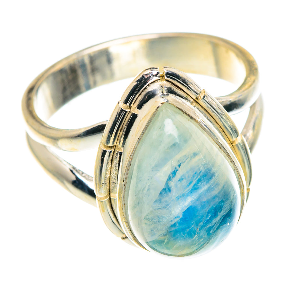 Rainbow Moonstone Rings handcrafted by Anasilvercos - RING91038