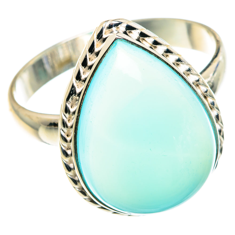 Aqua Chalcedony Rings handcrafted by Anasilvercos - RING91066