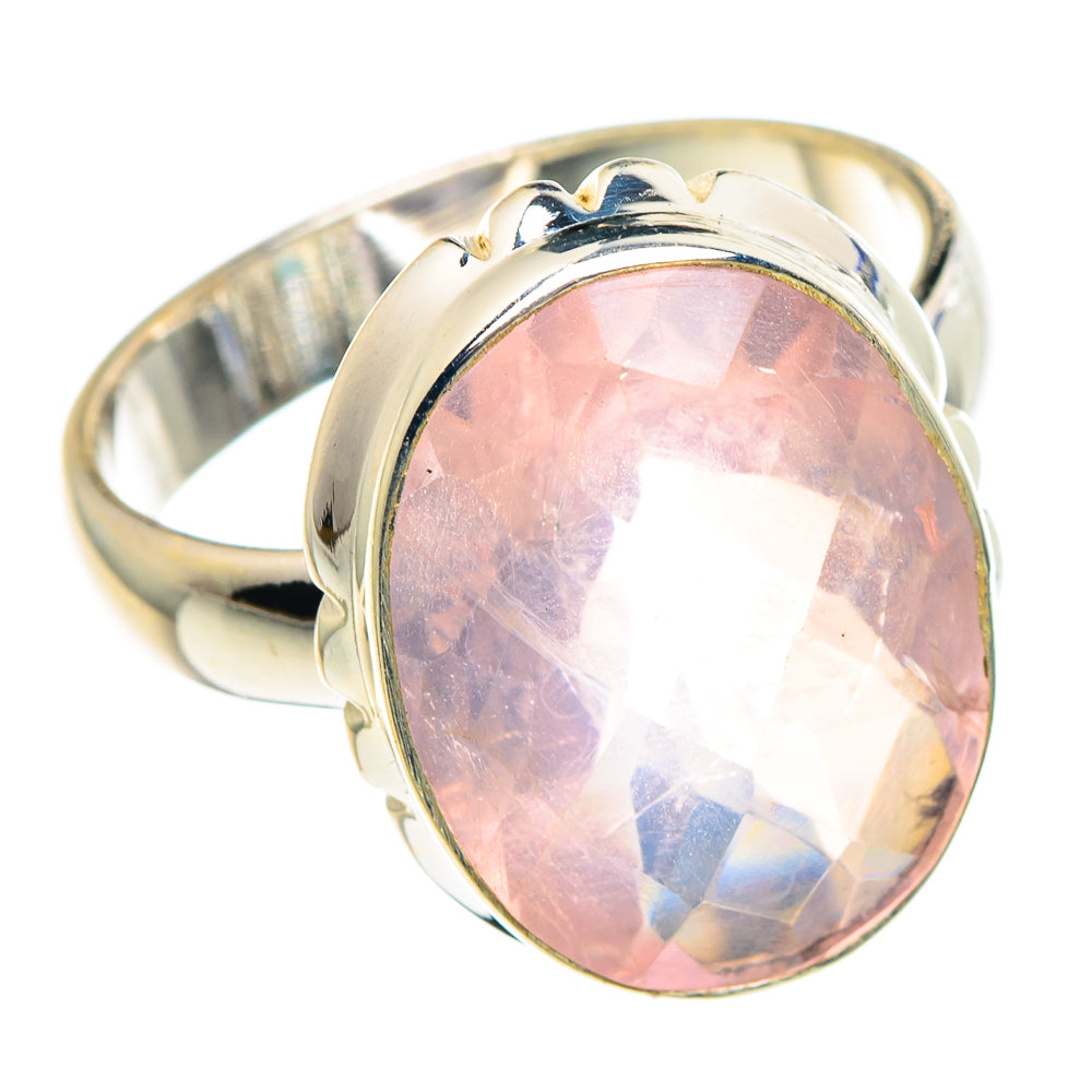 Rose Quartz Rings handcrafted by Anasilvercos - RING91084