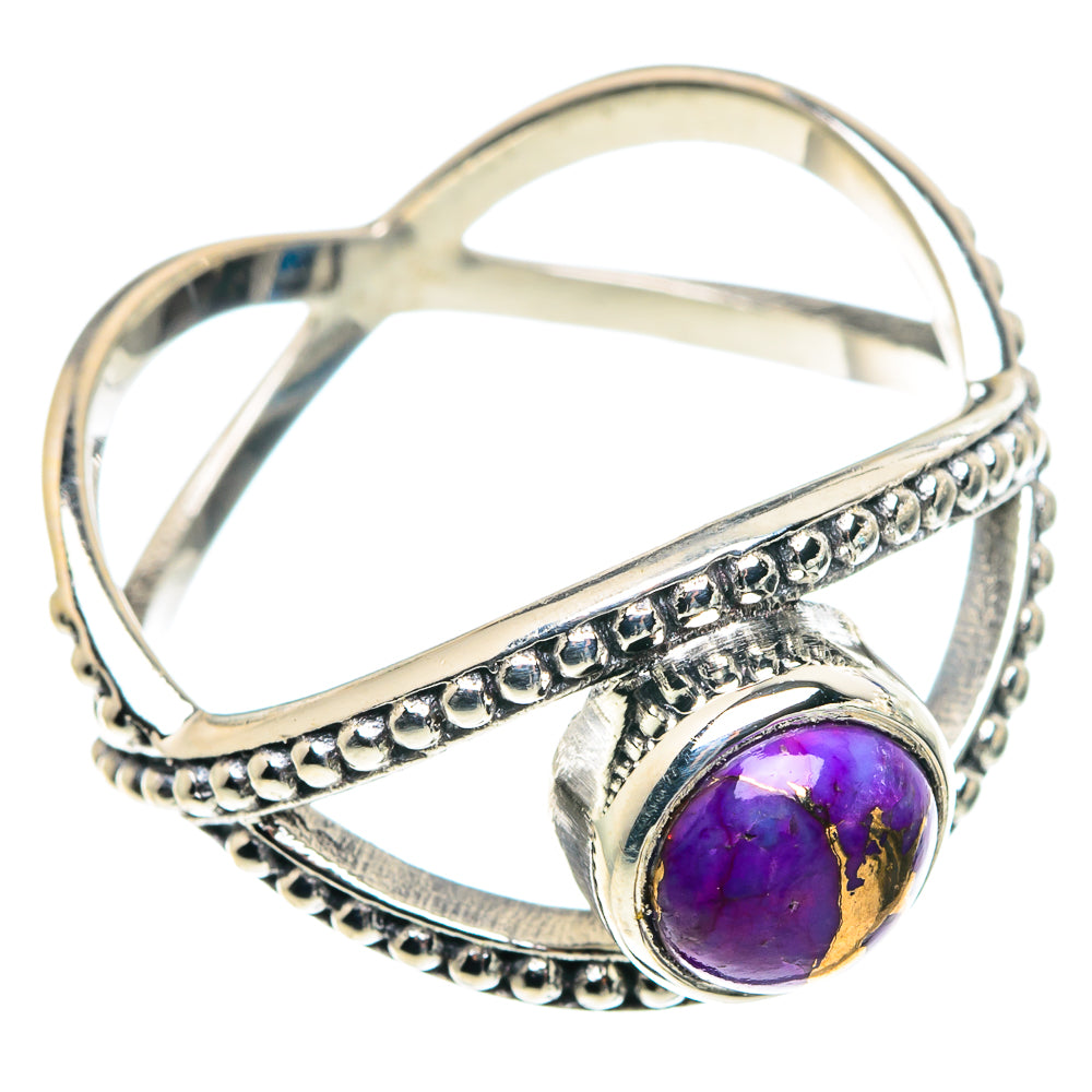 Purple Copper Composite Turquoise Rings handcrafted by Anasilvercos - RING91086