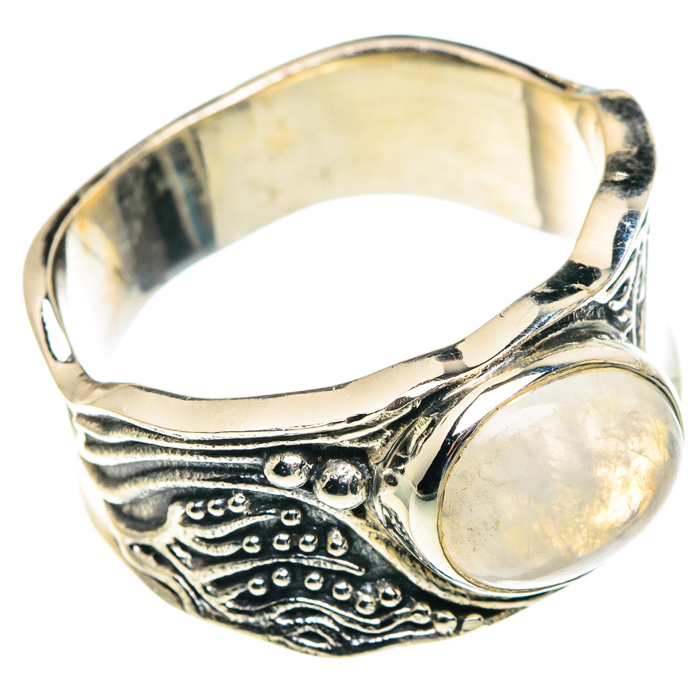 Rainbow Moonstone Rings handcrafted by Anasilvercos - RING91091