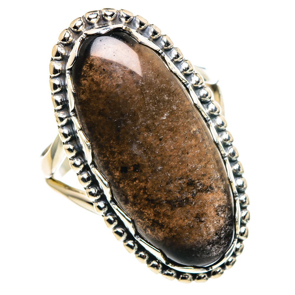 Gold Sheen Obsidian Rings handcrafted by Anasilvercos - RING91114