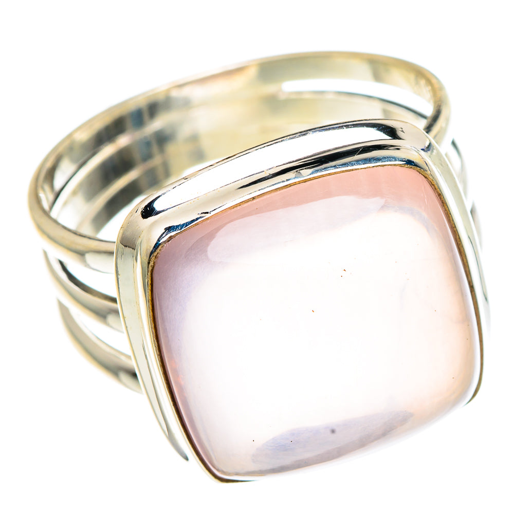 Rose Quartz Rings handcrafted by Anasilvercos - RING91123