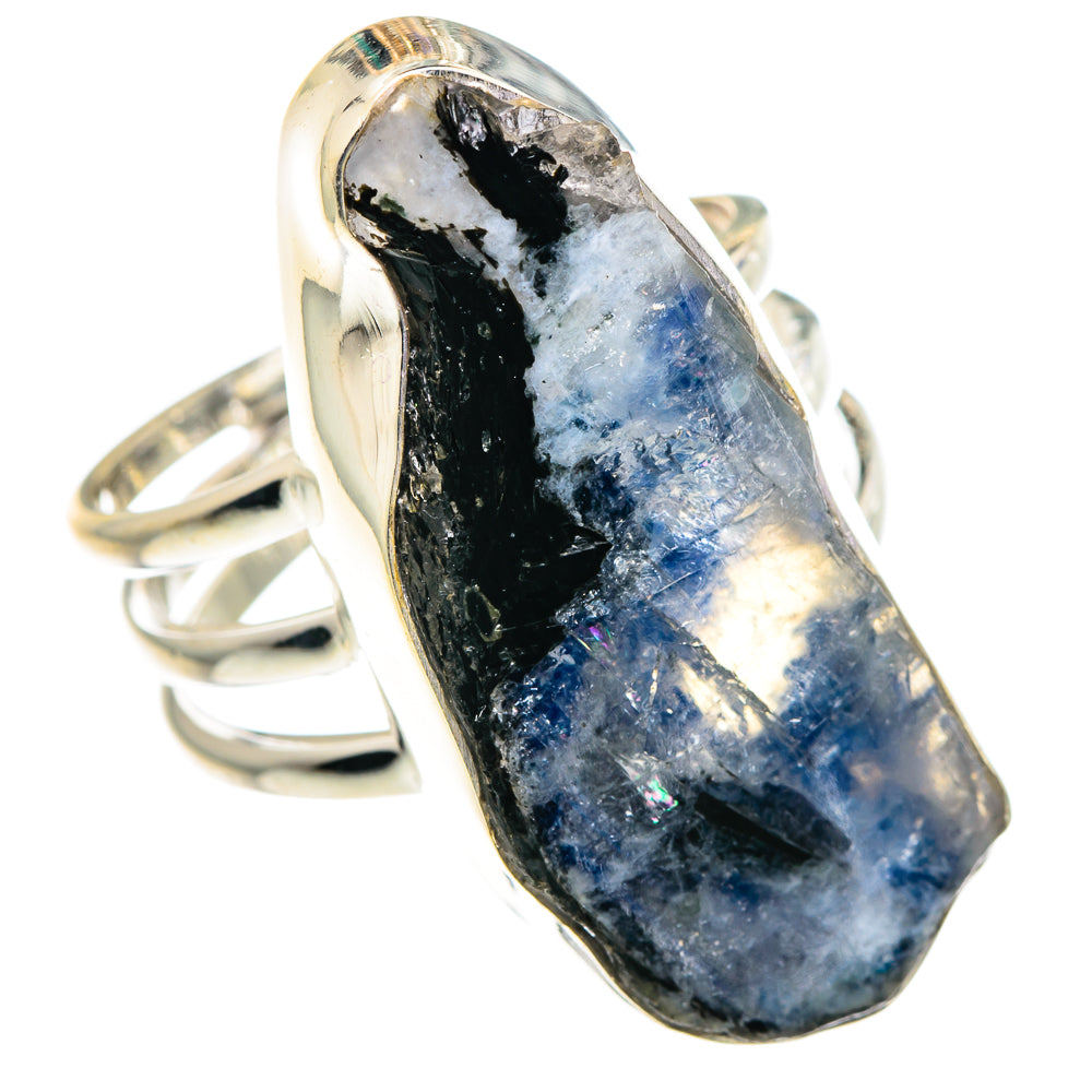 Rainbow Moonstone Rings handcrafted by Anasilvercos - RING91141