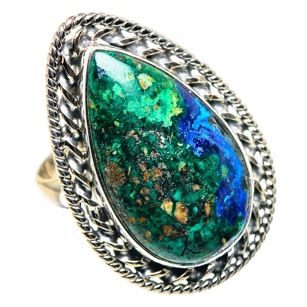 Azurite Malachite Rings handcrafted by Anasilvercos - RING91146
