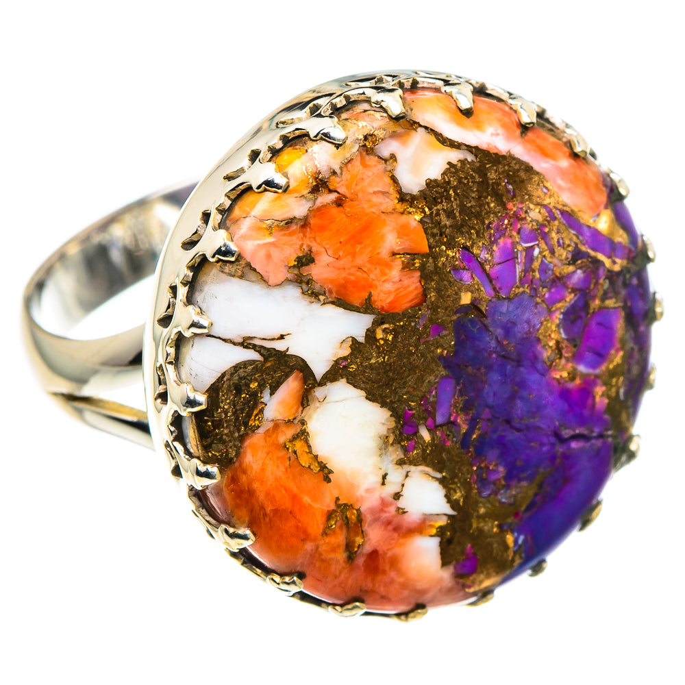 Kingman Pink Dahlia Turquoise Rings handcrafted by Anasilvercos - RING91148