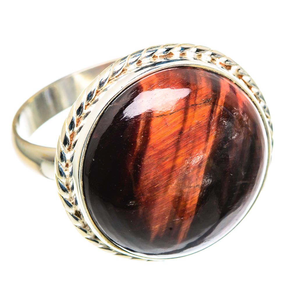 Red Tiger Eye Rings handcrafted by Anasilvercos - RING91175