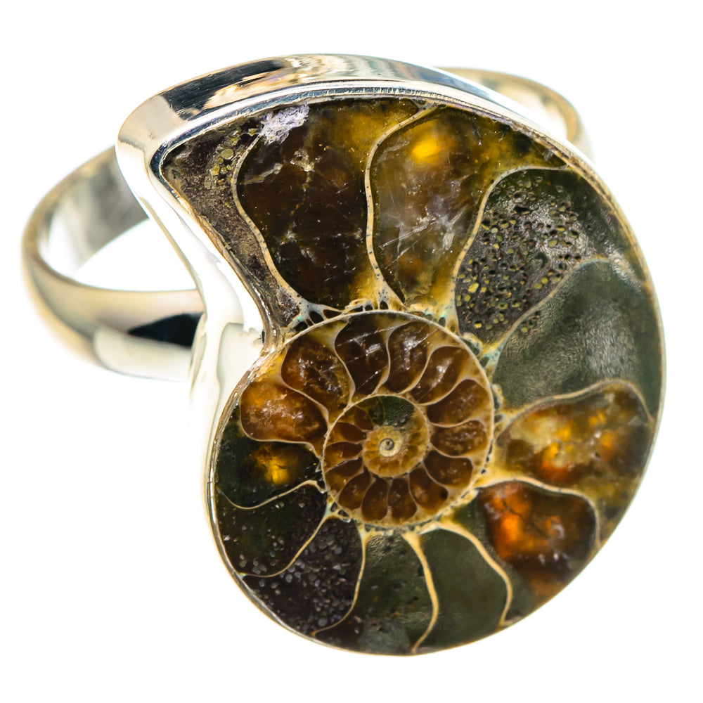Ammonite Fossil Rings handcrafted by Anasilvercos - RING91177