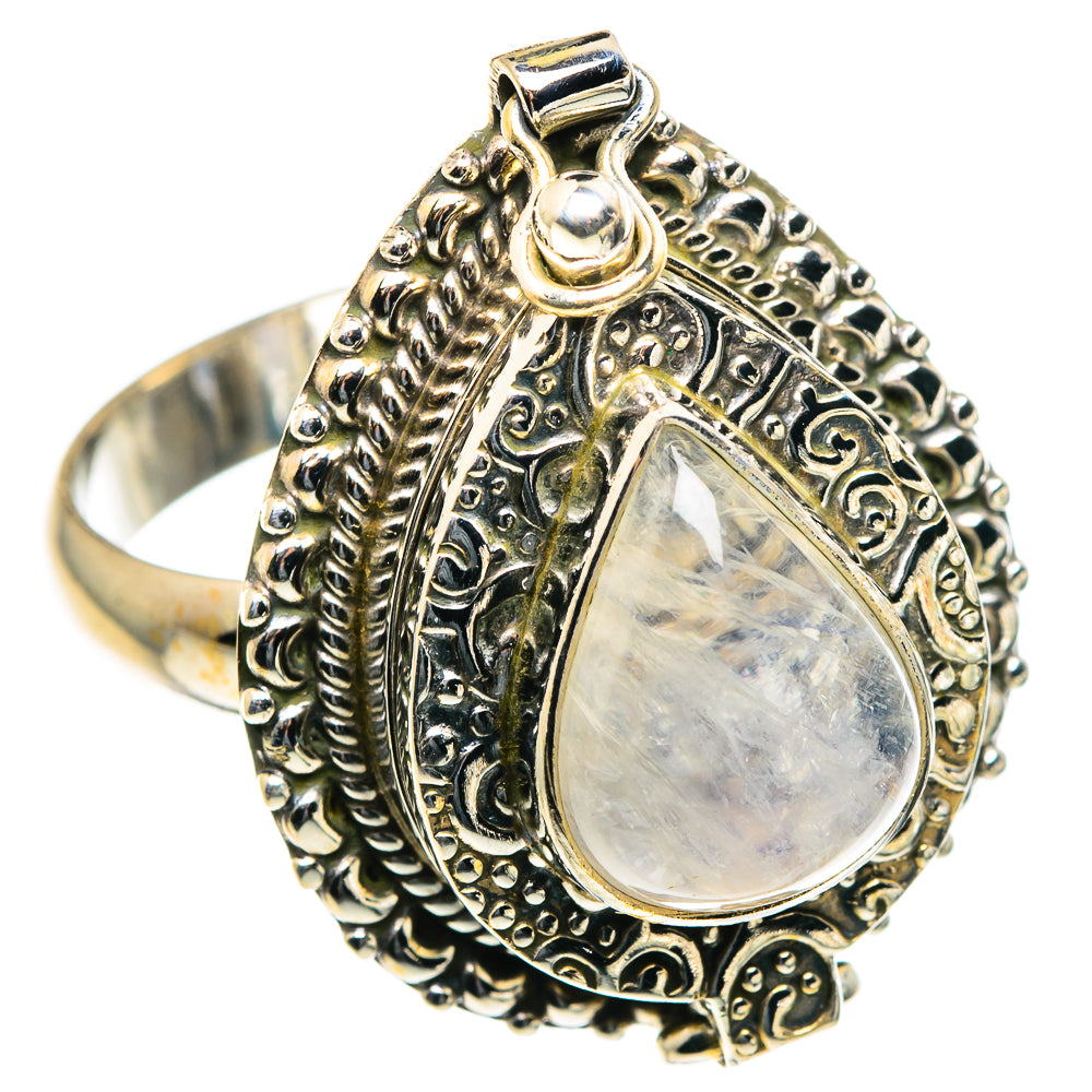 Rainbow Moonstone Rings handcrafted by Anasilvercos - RING91188