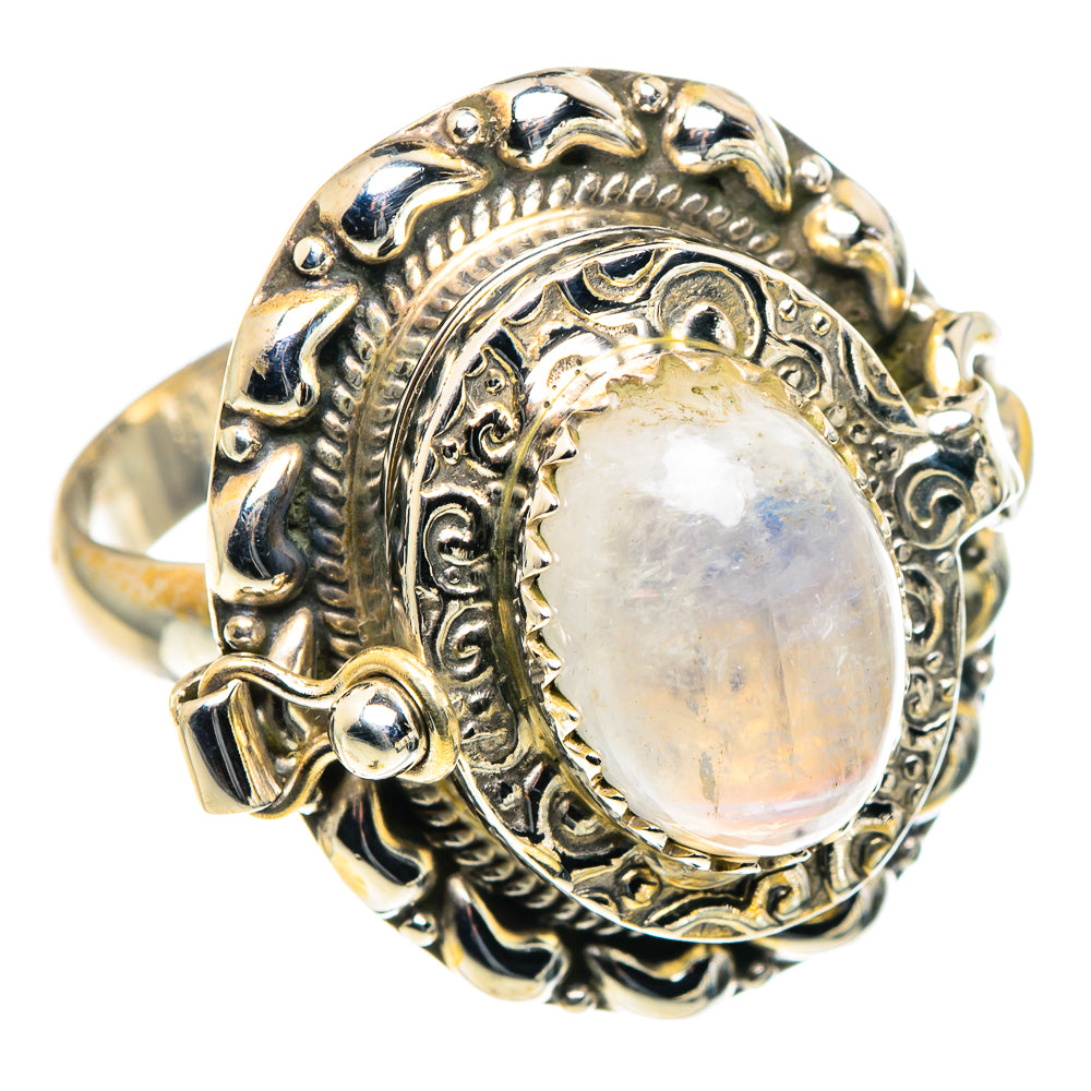 Rainbow Moonstone Rings handcrafted by Anasilvercos - RING91189