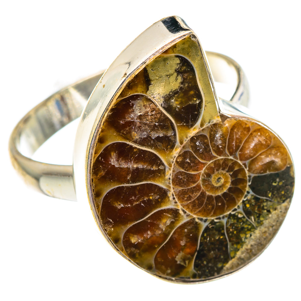 Ammonite Fossil Rings handcrafted by Anasilvercos - RING91219