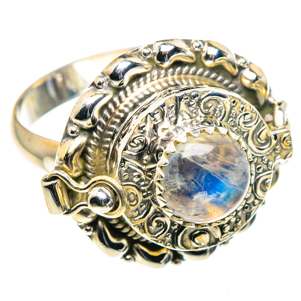 Rainbow Moonstone Rings handcrafted by Anasilvercos - RING91233