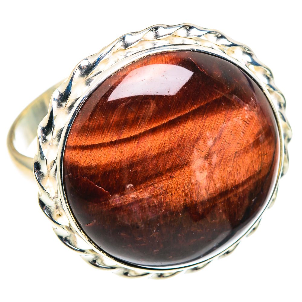 Red Tiger Eye Rings handcrafted by Anasilvercos - RING91265