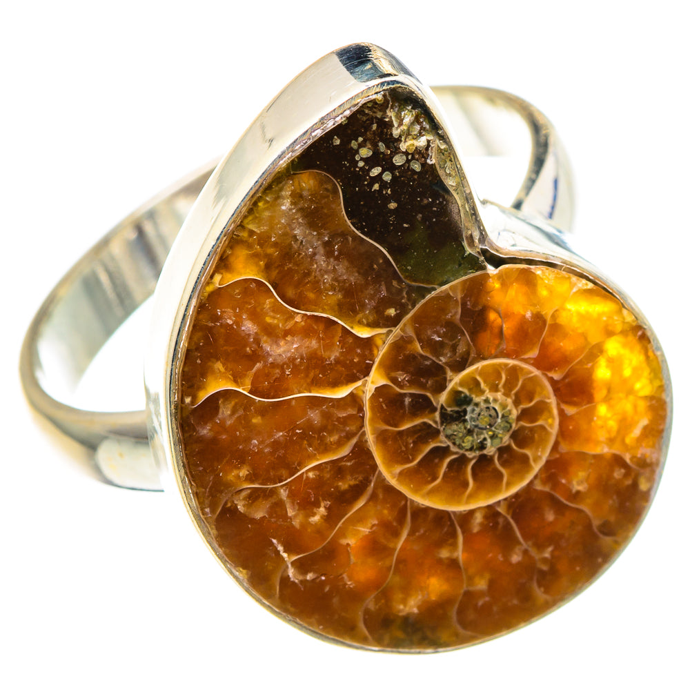 Ammonite Fossil Rings handcrafted by Anasilvercos - RING91266