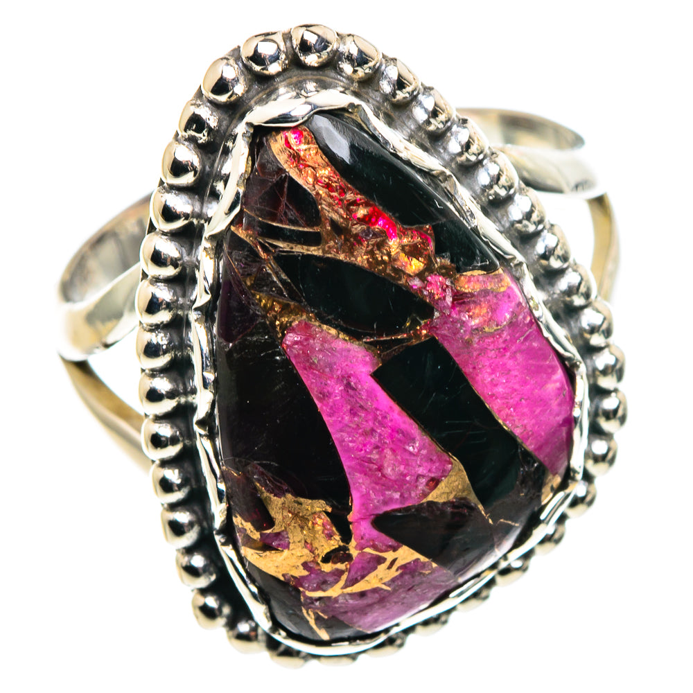 Purple Copper Composite Turquoise Rings handcrafted by Anasilvercos - RING91309
