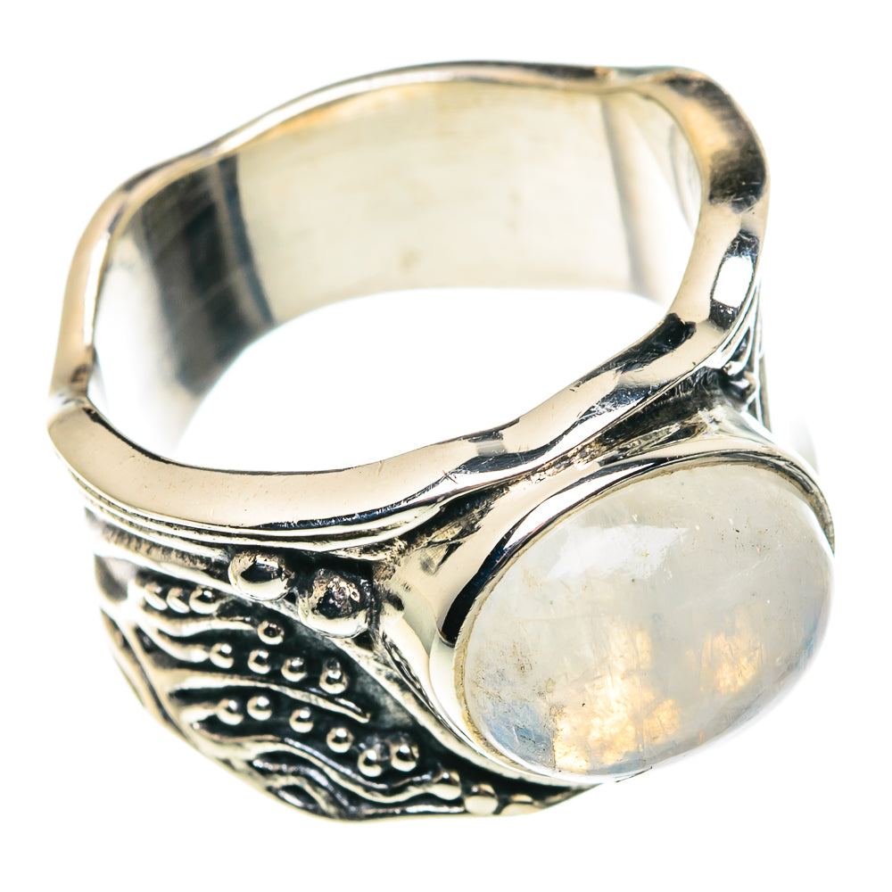 Rainbow Moonstone Rings handcrafted by Anasilvercos - RING91347
