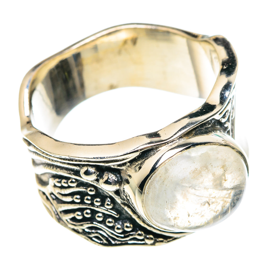 Rainbow Moonstone Rings handcrafted by Anasilvercos - RING91397
