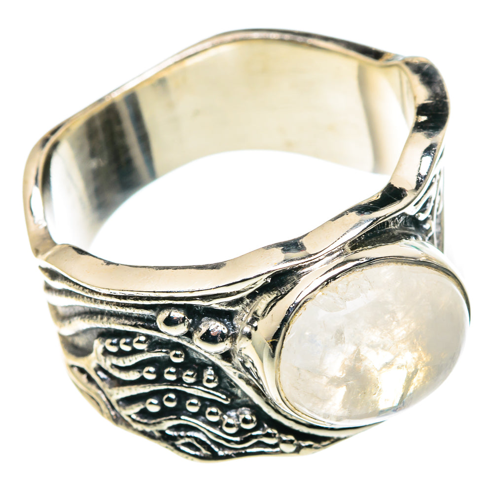 Rainbow Moonstone Rings handcrafted by Anasilvercos - RING91420