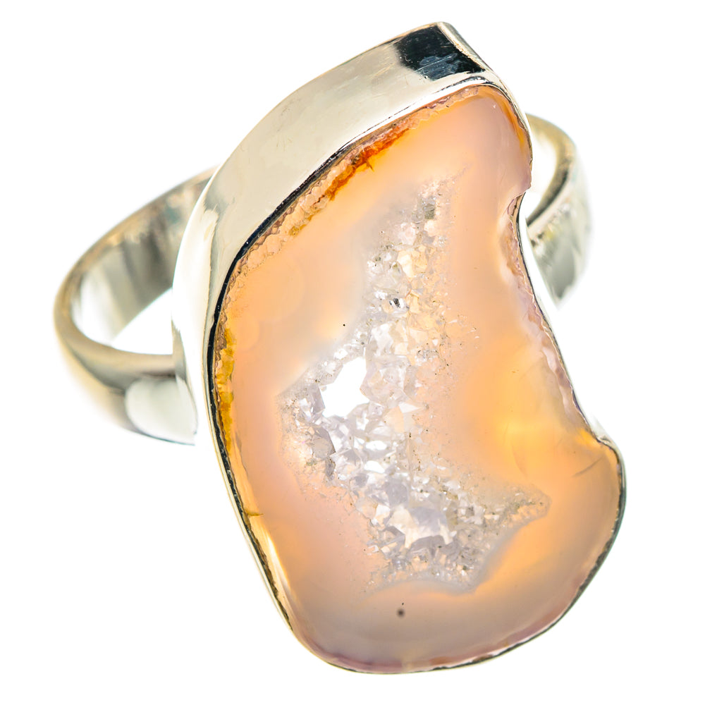 White Geode Slice Rings handcrafted by Anasilvercos - RING91445