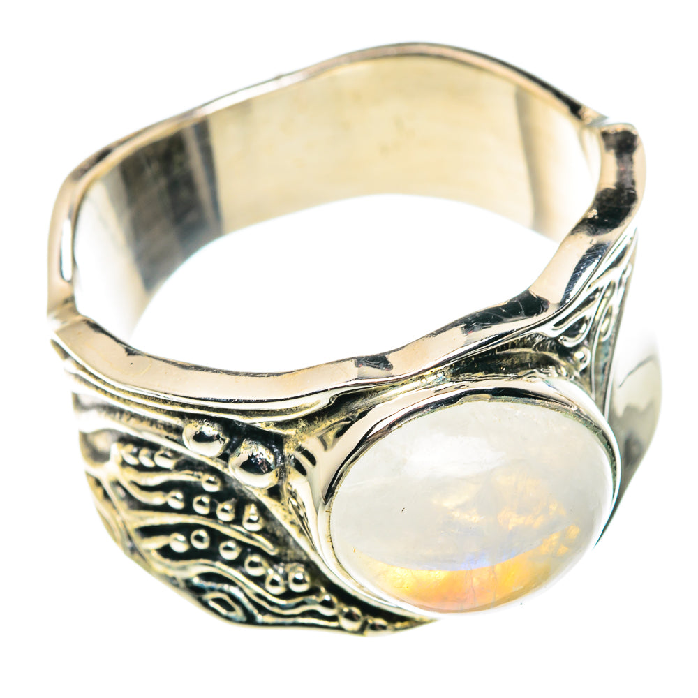 Rainbow Moonstone Rings handcrafted by Anasilvercos - RING91468