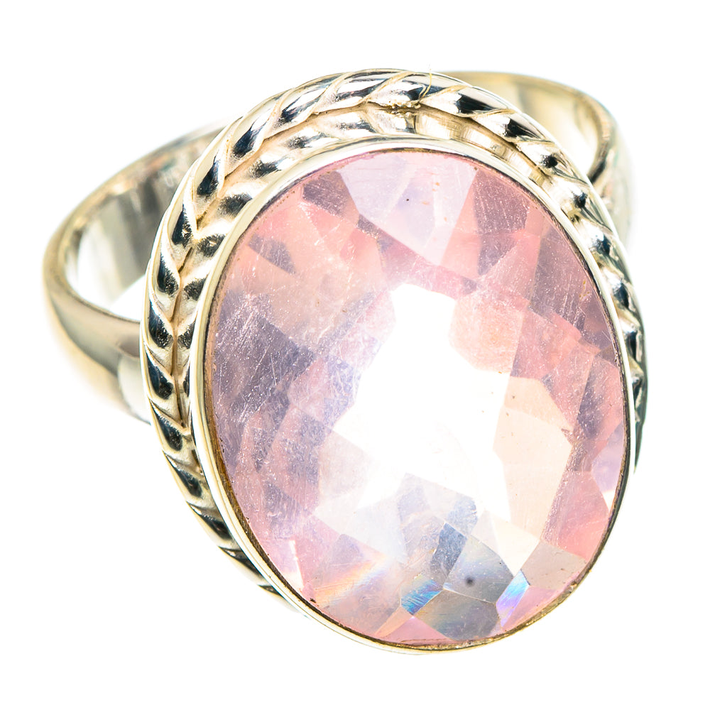 Rose Quartz Rings handcrafted by Anasilvercos - RING91482