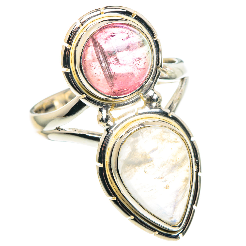 Rainbow Moonstone Rings handcrafted by Anasilvercos - RING91517