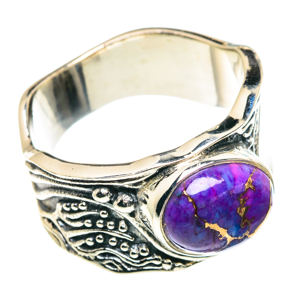 Purple Copper Composite Turquoise Rings handcrafted by Anasilvercos - RING91559