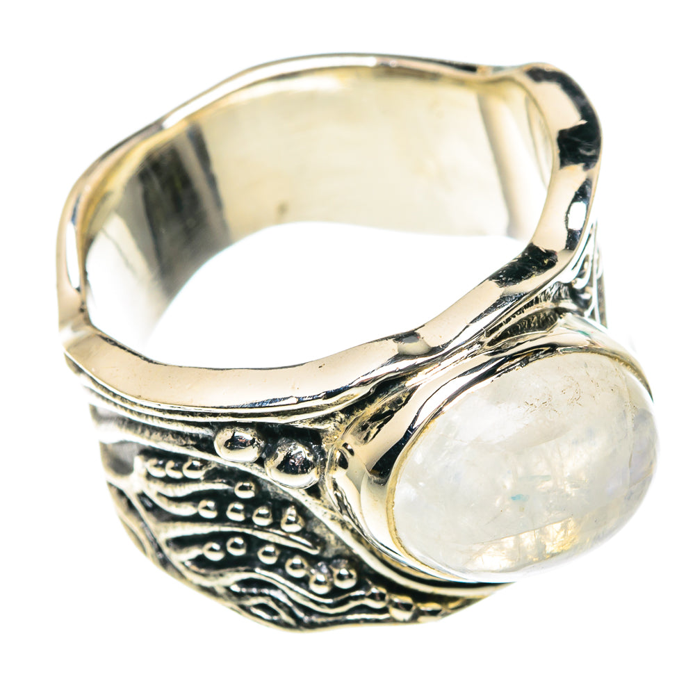 Rainbow Moonstone Rings handcrafted by Anasilvercos - RING91562