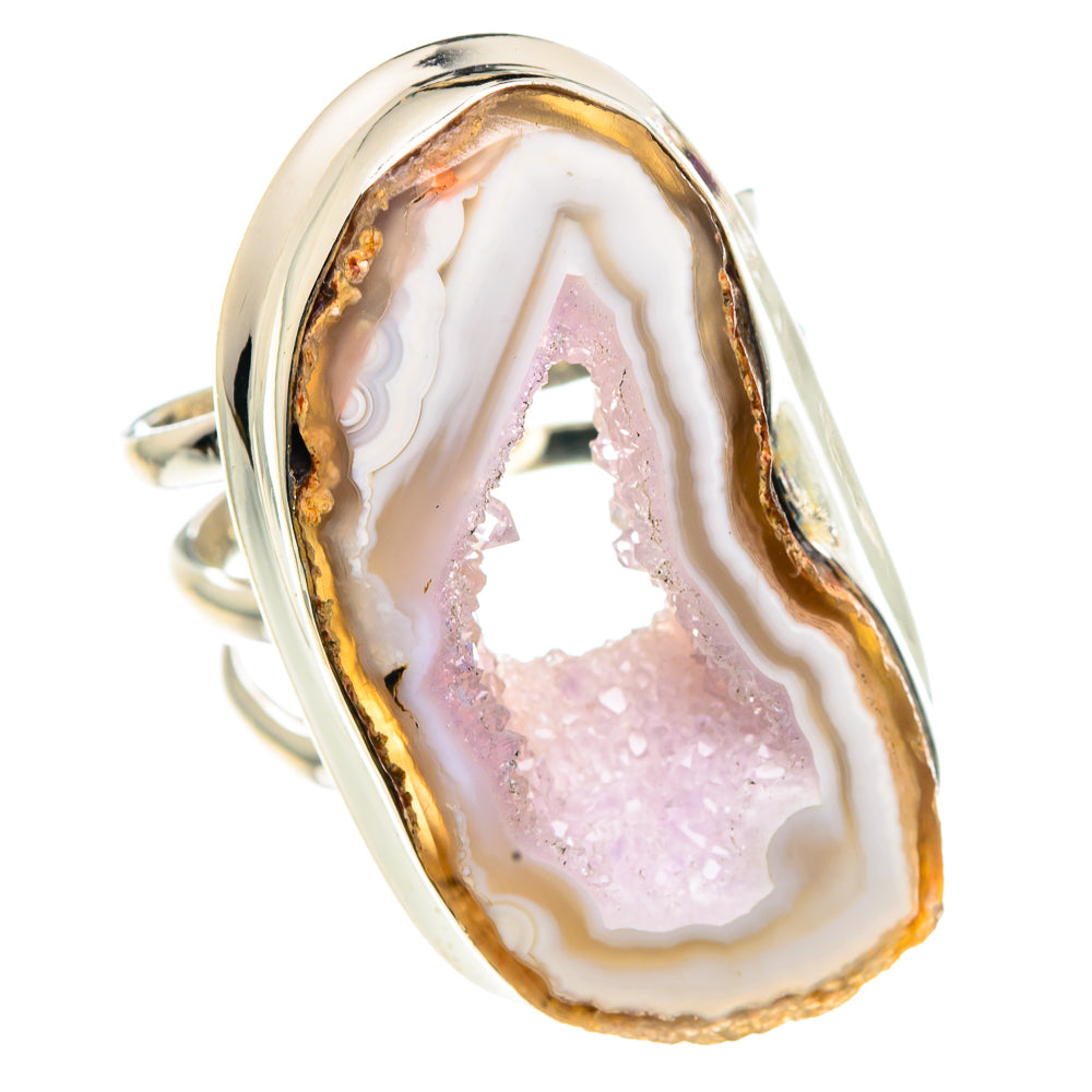 White Geode Slice Rings handcrafted by Anasilvercos - RING91564