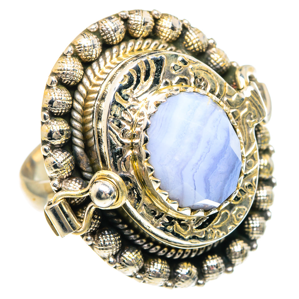 Blue Lace Agate Rings handcrafted by Anasilvercos - RING91641