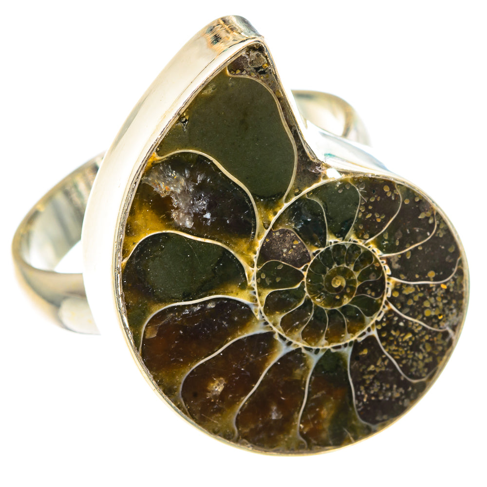 Ammonite Fossil Rings handcrafted by Anasilvercos - RING91660