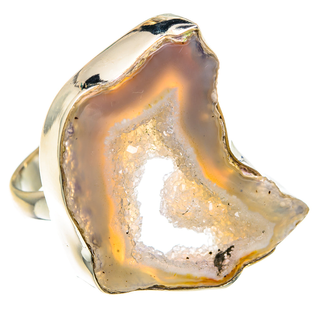 White Geode Slice Rings handcrafted by Anasilvercos - RING91680