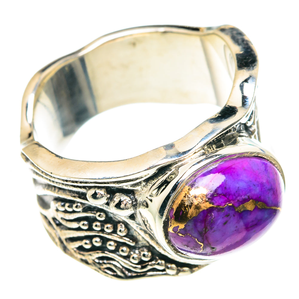 Purple Copper Composite Turquoise Rings handcrafted by Anasilvercos - RING91731