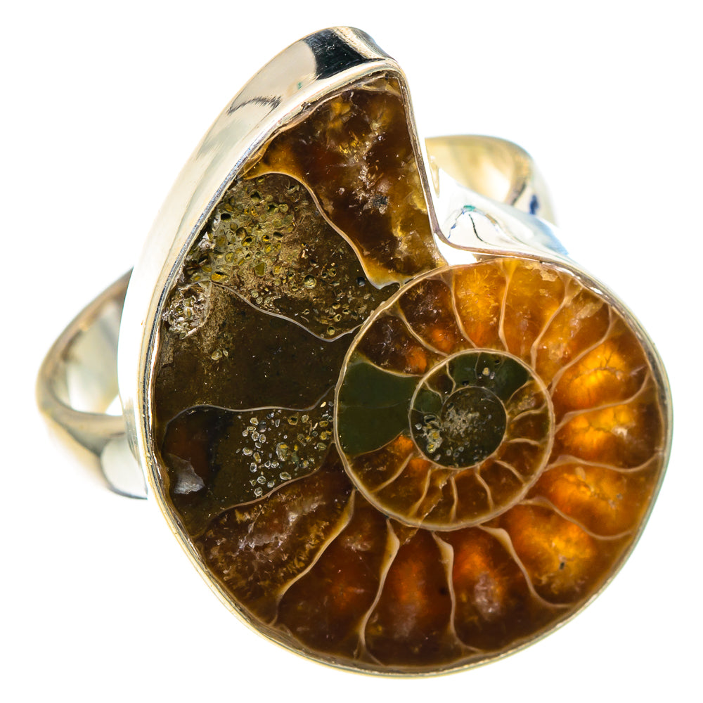 Ammonite Fossil Rings handcrafted by Anasilvercos - RING91744
