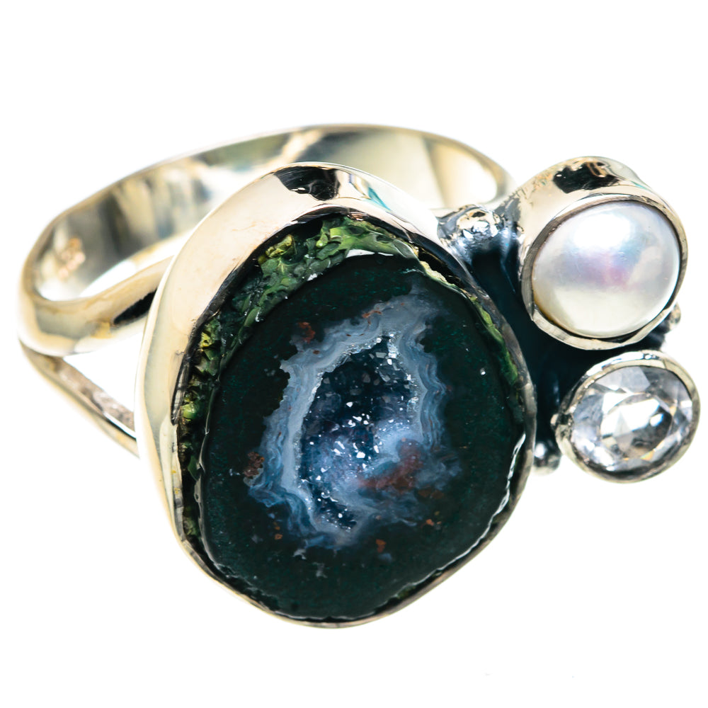 Coconut Druzy Rings handcrafted by Anasilvercos - RING91906
