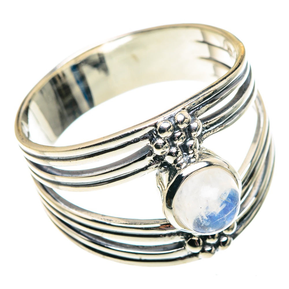 Rainbow Moonstone Rings handcrafted by Anasilvercos - RING91908