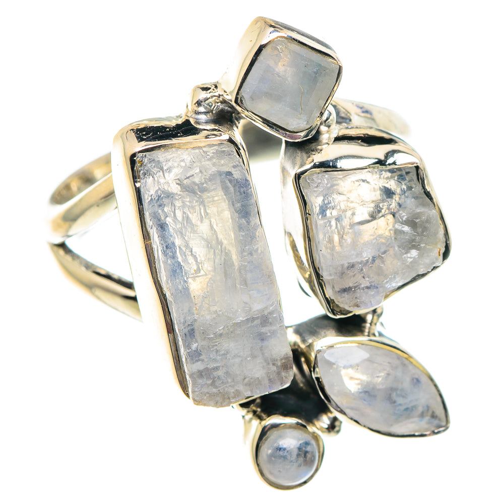 Rainbow Moonstone Rings handcrafted by Anasilvercos - RING91931