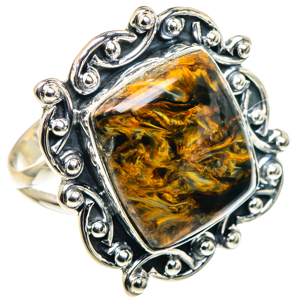 Golden Pietersite Rings handcrafted by Anasilvercos - RING91946 - Photo 2