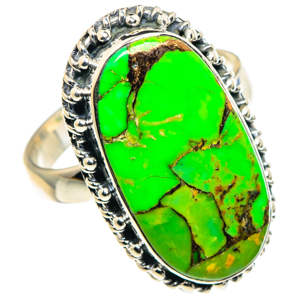 Green Copper Composite Turquoise Rings handcrafted by Anasilvercos - RING91966