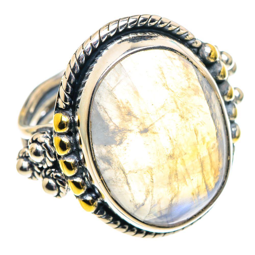 Rainbow Moonstone Rings handcrafted by Anasilvercos - RING92000