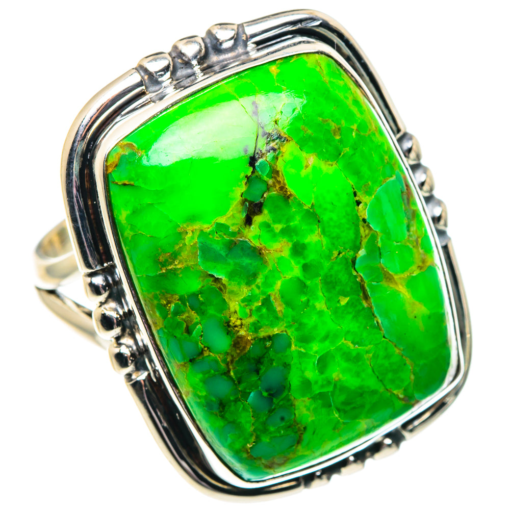 Gaspeite Rings handcrafted by Anasilvercos - RING92018