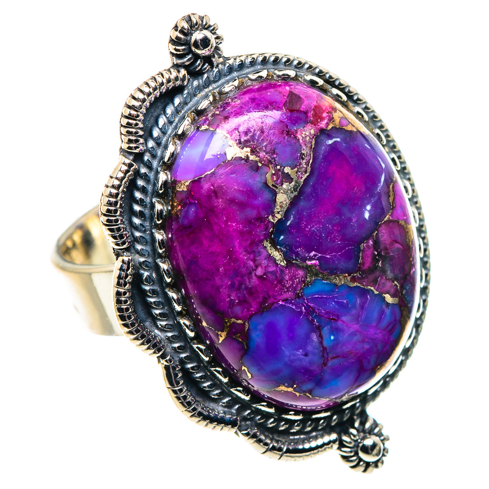 Purple Copper Composite Turquoise Rings handcrafted by Anasilvercos - RING92029
