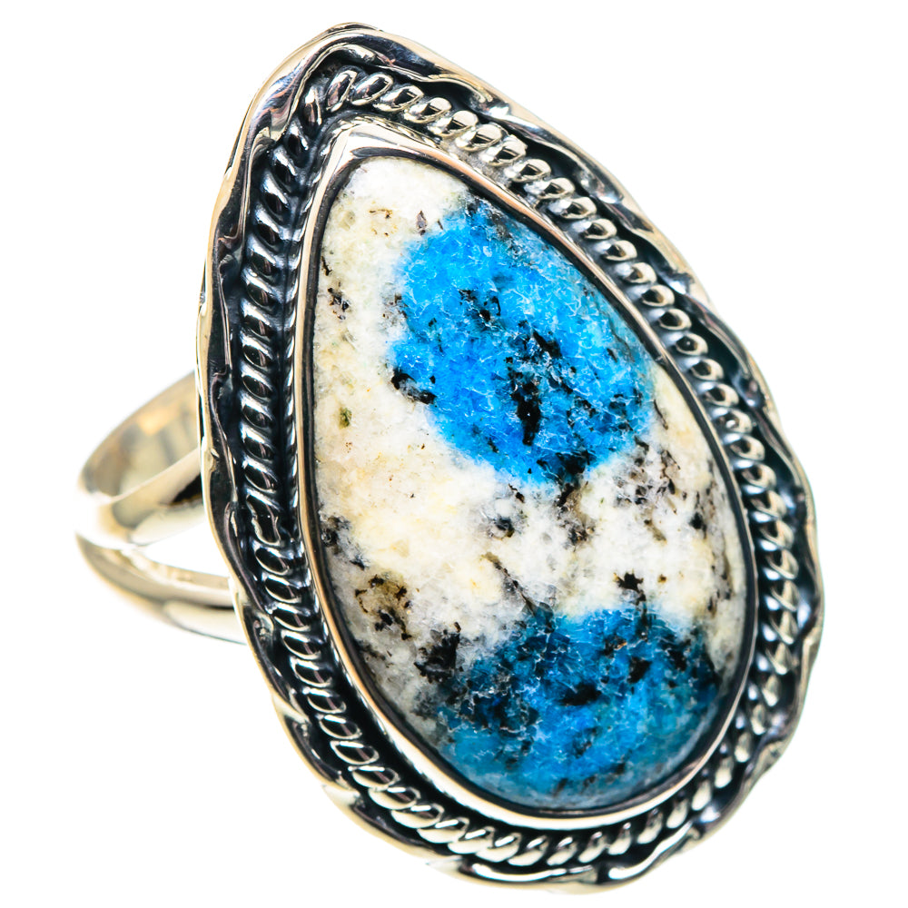 K2 Blue Azurite Rings handcrafted by Anasilvercos - RING92049