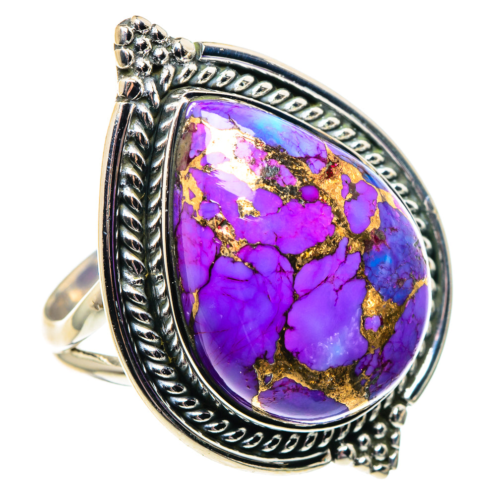 Purple Copper Composite Turquoise Rings handcrafted by Anasilvercos - RING92062