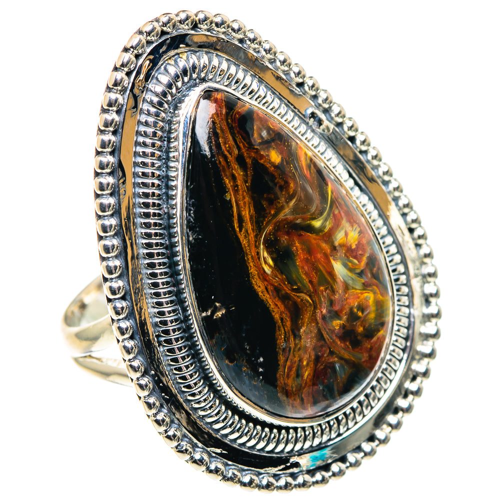 Golden Pietersite Rings handcrafted by Anasilvercos - RING92107