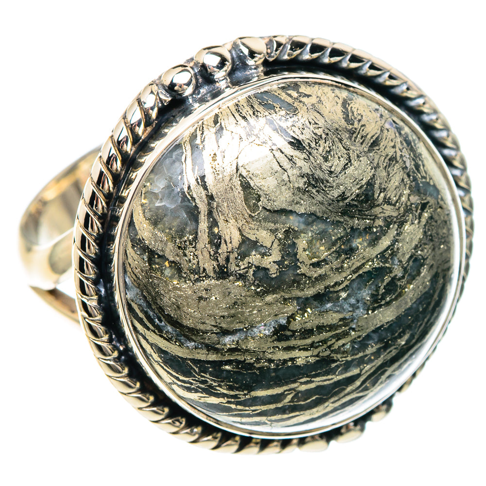 Pyrite Agate Rings handcrafted by Anasilvercos - RING92139